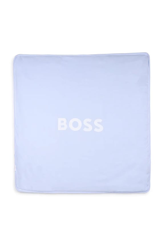 Βαμβακερή βρεφική κουβέρτα BOSS J53093 μπλε SS26