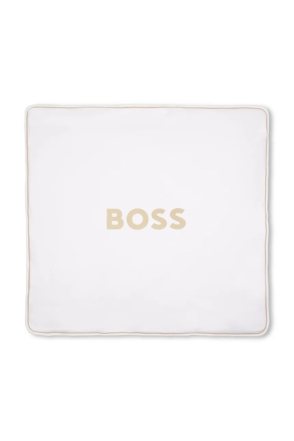 BOSS kocyk bawełniany niemowlęcy J53093 beżowy SS26