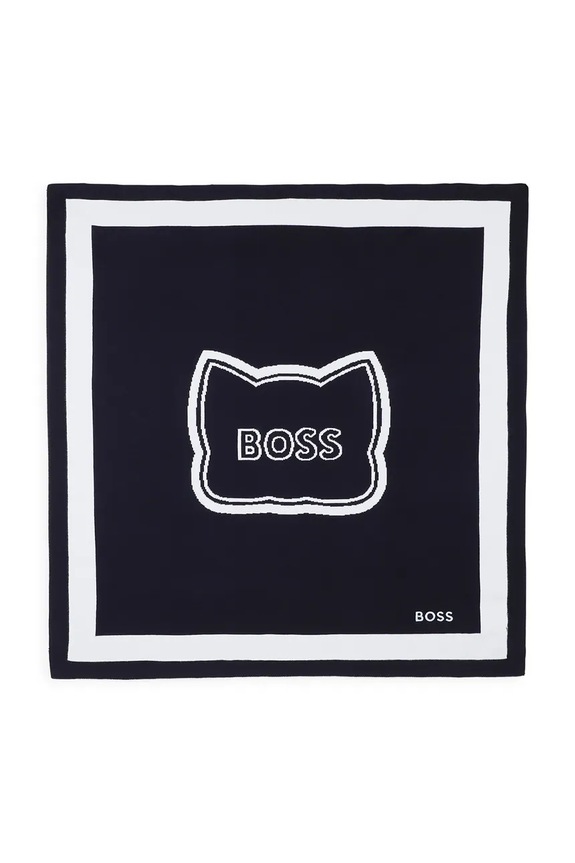 Pamučni ručnik s kapuljačom za bebe BOSS mornarsko plava J53095