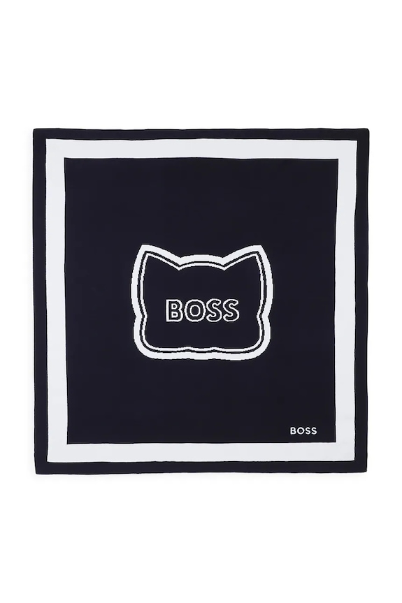 Pamučni ručnik s kapuljačom za bebe BOSS mornarsko plava J53095