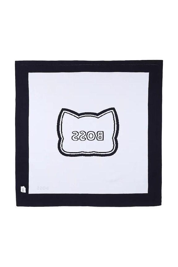 Pamučni ručnik s kapuljačom za bebe BOSS J53095 mornarsko plava SS26