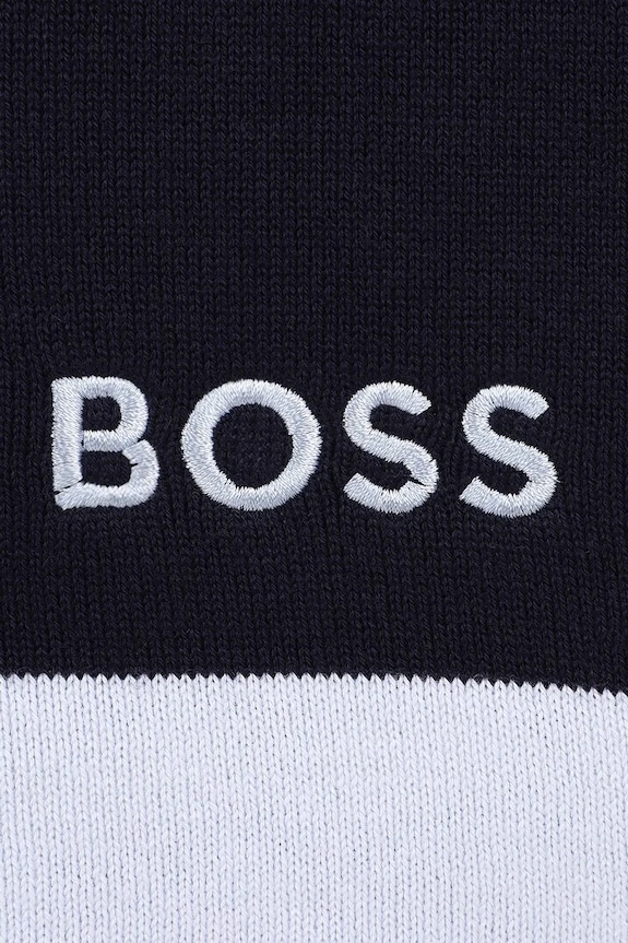 Dječaci Pamučni ručnik s kapuljačom za bebe BOSS J53095 mornarsko plava