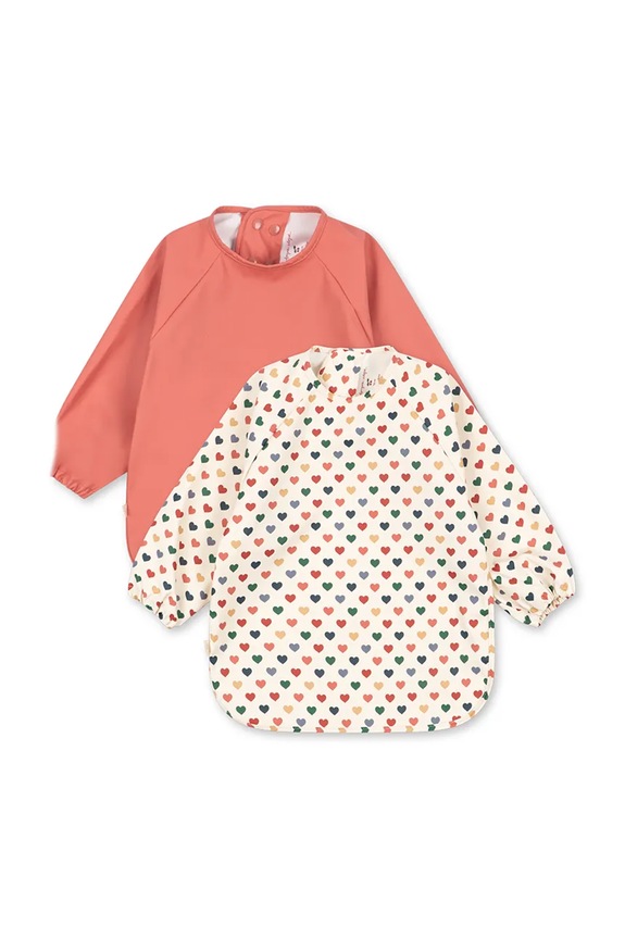 Konges Sløjd detský podbradník 2 PACK DINNER BIB WITH SLEEVES viacfarebná KS105654.PPY2