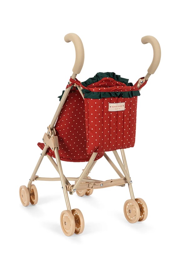 Chłopiec Konges Sløjd wózek dla lalek dziecięcy bawełniany FRAISE DOLL STROLLER KS105387.PPY2 czerwony