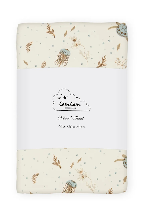 Cam Cam Copenhagen pentru copii, din bumbac Sea Garden bej 318.P89
