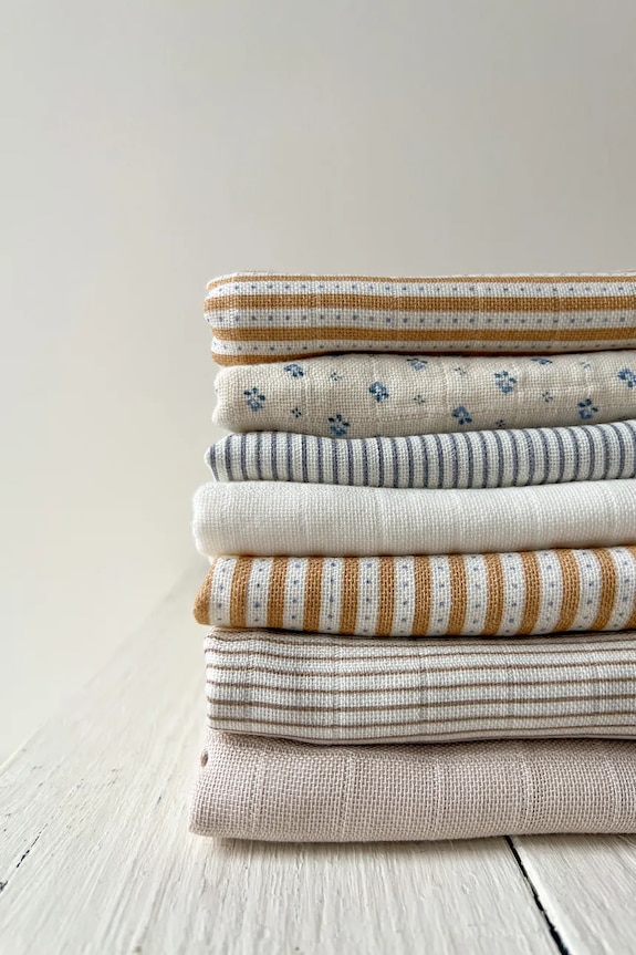 Băieți Cam Cam Copenhagen scutec pentru copii, din bumbac Classic Stripes Camel pachet de 2 507.P88 bej