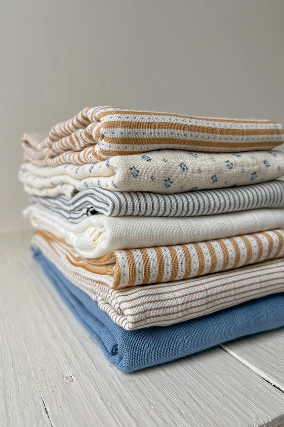 Cam Cam Copenhagen scutec pentru copii, din bumbac Classic Stripes Camel pachet de 3 503.P88 bej SS26