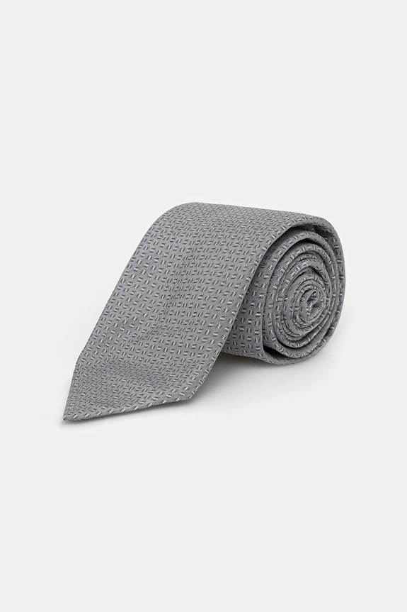 Kravata s prídavkom hodvábu BOSS H-TIE CM 7.5 253 sivá 50555931