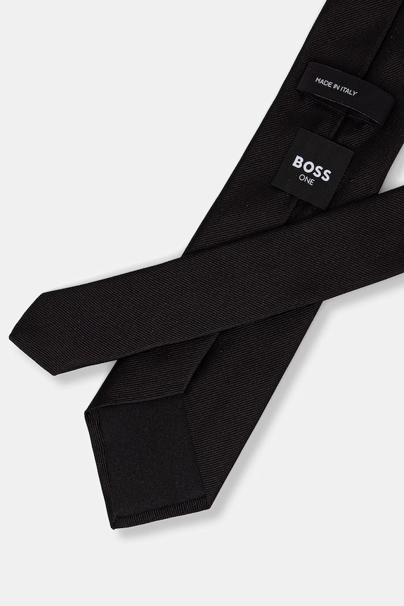 BOSS kravata pánska hodvábna H-TIE CM 7.5 ONE 50556054 čierna SS26