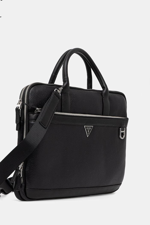 Kožená taška na notebook Guess MONACO HMMOGR.P6147 čierna SS26