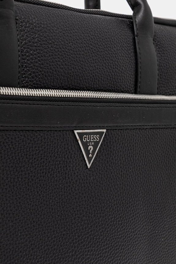 Kožená taška na notebook Guess MONACO čierna HMMOGR.P6147