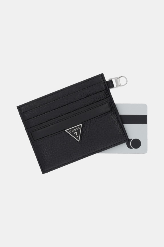 Akcesoria Guess etui na karty skórzane MONACO SMMOGR.LEA25 czarny