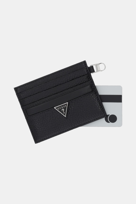 Akcesoria Guess etui na karty skórzane MONACO SMMOGR.LEA25 czarny
