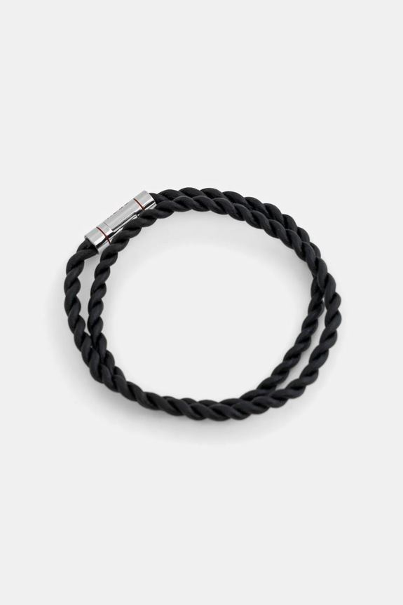 Kožený náramok HUGO E-DOUBLEBRAID4-BRA Darčekový box čierna 50552596