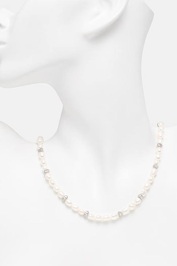 Dodaci HUGO ogrlica za muškarce od sedefa E-SHELLBEADS2-NEC 50552603 srebrna