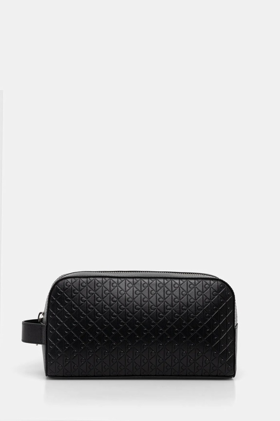 Kožená kozmetická taška Calvin Klein Planet friendly čierna LV04D1146G