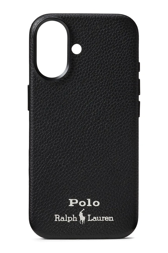 Usnjen etui za telefon Polo Ralph Lauren iPhone 17 Našitek črna 405P17553
