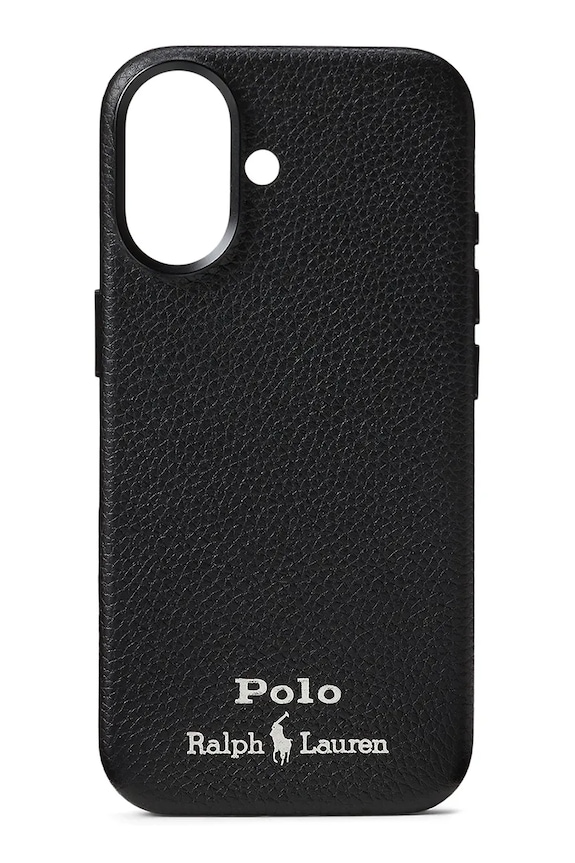 Polo Ralph Lauren custodia in pelle cellurale iPhone 17 applique nero 405P17553