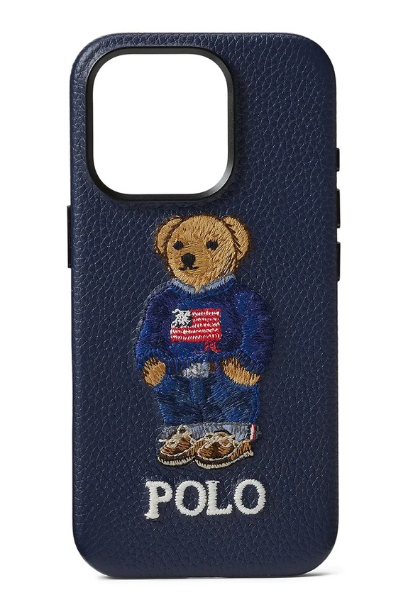 Usnjen etui za telefon Polo Ralph Lauren iPhone 16 Pro Za telefon mornarsko modra 405P17561