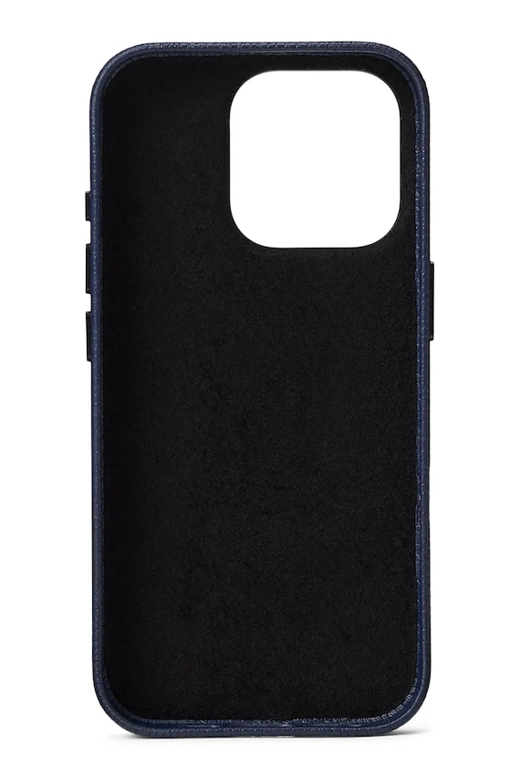 Polo Ralph Lauren custodia in pelle cellurale iPhone 16 Pro 405P17561 blu navy SS26