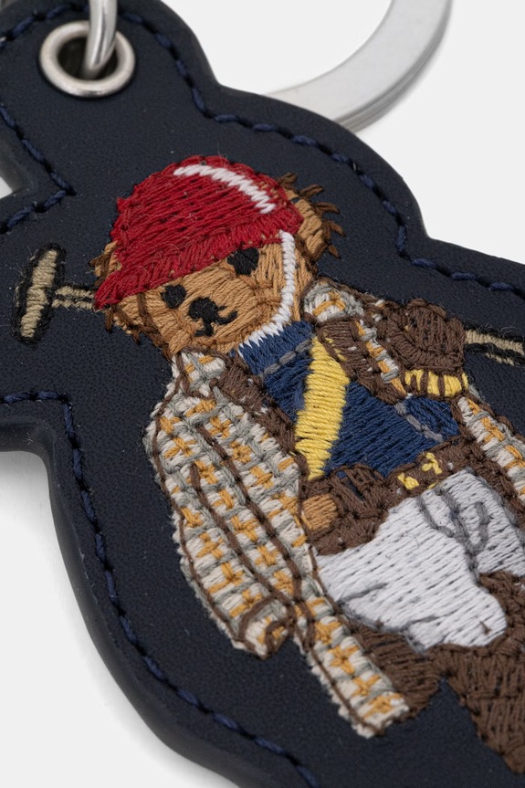 Kožená kľúčenka Polo Ralph Lauren 405P08103 tmavomodrá SS26