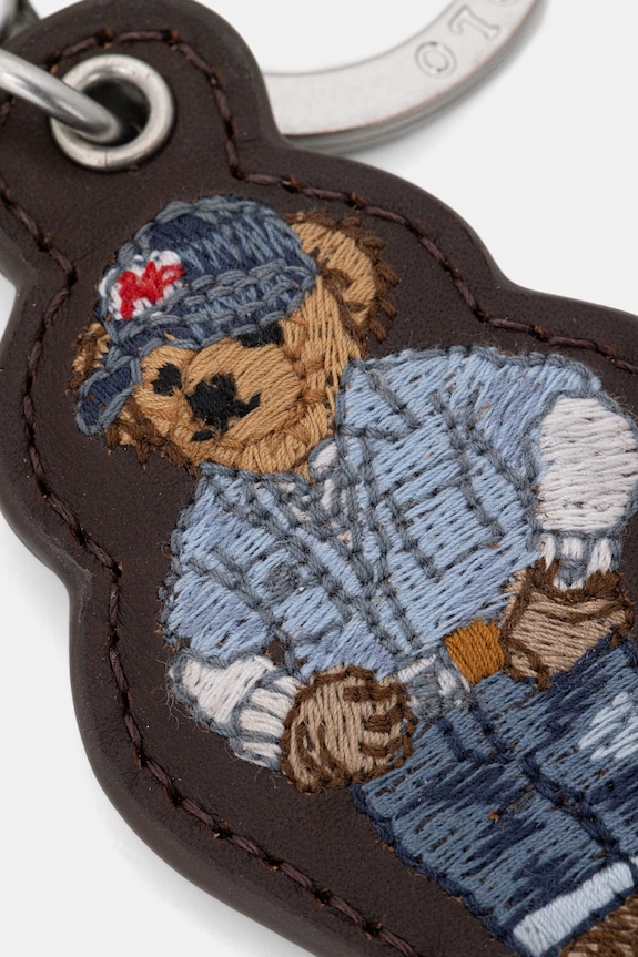 Kožená kľúčenka Polo Ralph Lauren 405P08103 hnedá SS26