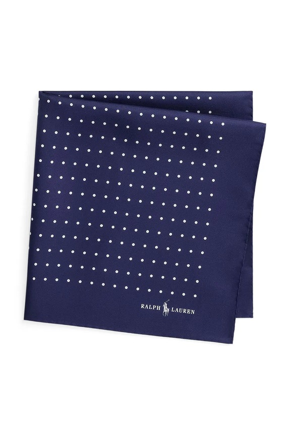 Polo Ralph Lauren fazzoletto da taschino da uomo in seta 712B13420 blu navy SS26