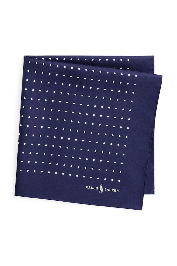 Polo Ralph Lauren fazzoletto da taschino da uomo in seta 712B13420 blu navy SS26