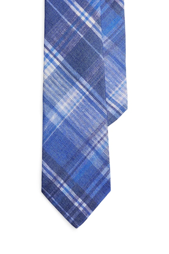 Polo Ralph Lauren cravatta da uomo in lino blu 712B13431