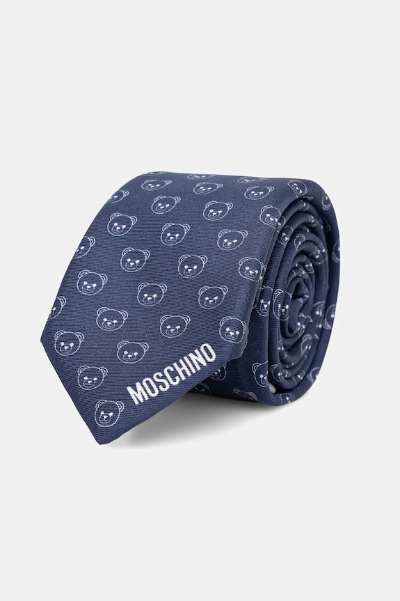 Moschino cravată bărbătească de mătase bleumarin M5895.55079