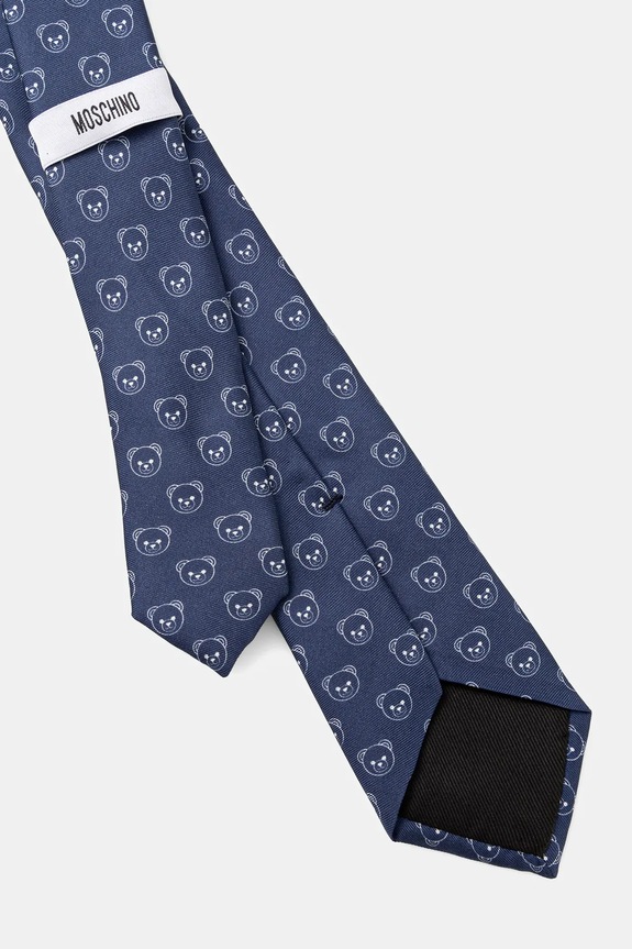 Moschino cravată bărbătească de mătase M5895.55079 bleumarin SS26