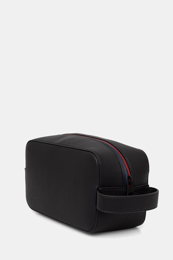 Tommy Hilfiger trusă cosmetică pentru bărbați, cu imitație de piele AM0AM14161 negru SS26
