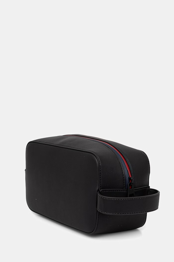 Tommy Hilfiger trusă cosmetică pentru bărbați, cu imitație de piele AM0AM14161 negru SS26