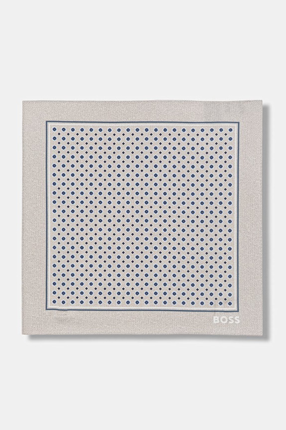 BOSS poszetka męska jedwabna POCKET SQ. ONE beżowy 50561707