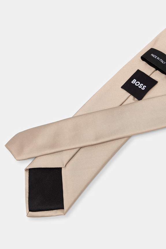 BOSS moška kravata s svilo TIE CM 7.5 262 50562345 bež SS26