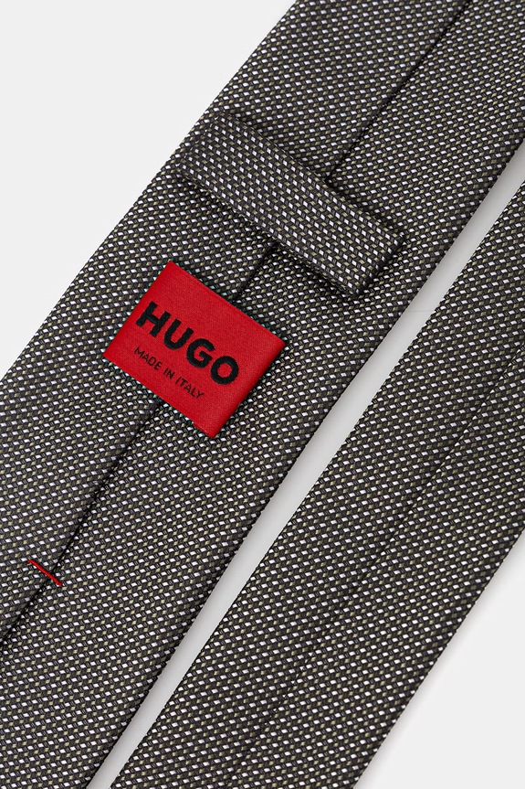 Шовковий галстук HUGO Tie cm 6 50561743 зелений SS26