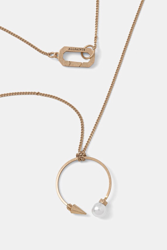 AllSaints colier cu pandantiv pentru bărbați din metal 37568580BRS126 aur SS26