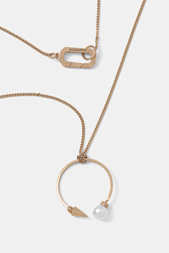 AllSaints colier cu pandantiv pentru bărbați din metal 37568580BRS126 aur SS26
