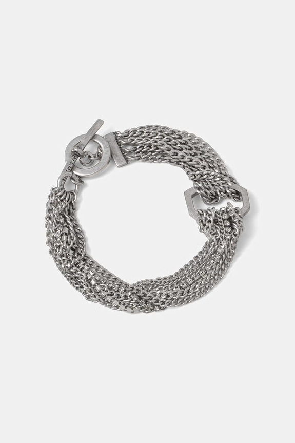 AllSaints Brățară pentru bărbați metalică argintiu 37568832SLV041