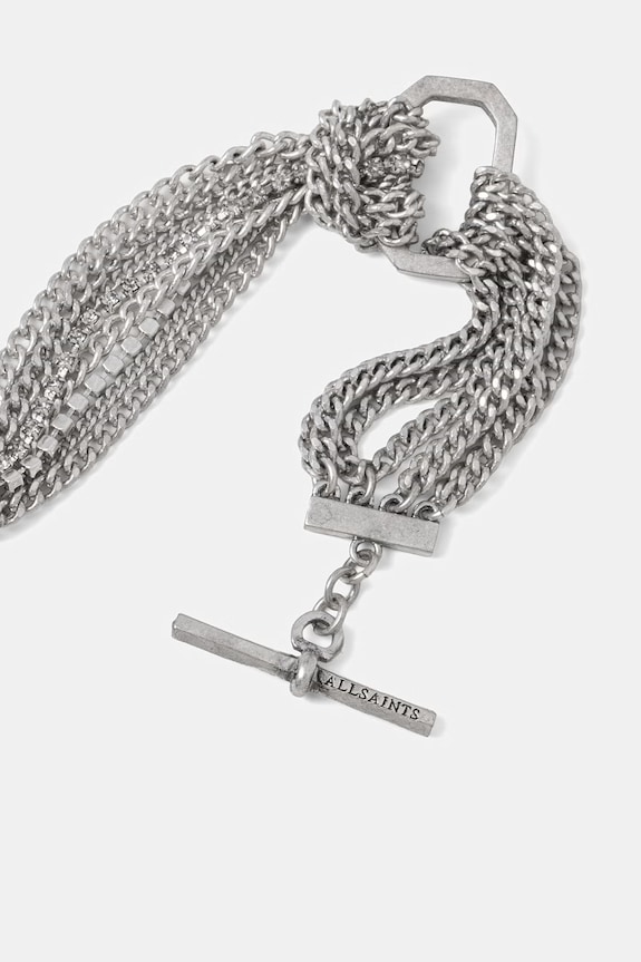 AllSaints Brățară pentru bărbați metalică 37568832SLV041 argintiu SS26