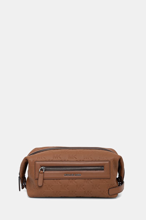 Michael Kors kosmetyczka męska skórzana brązowy 33S6LJSN2L