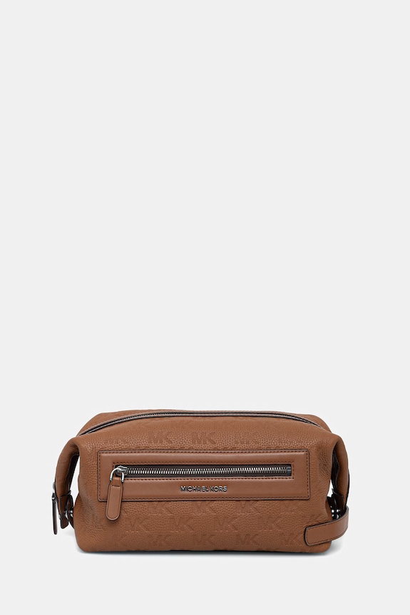 Michael Kors kosmetyczka męska skórzana brązowy 33S6LJSN2L