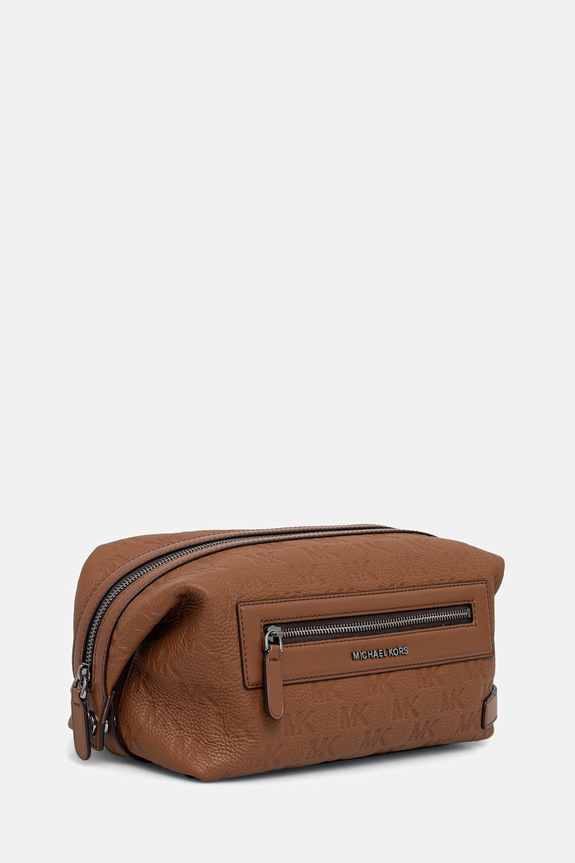 Michael Kors kosmetyczka męska skórzana 33S6LJSN2L brązowy SS26