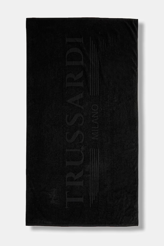 Trussardi ręcznik bawełniany czarny TRU26MTW01