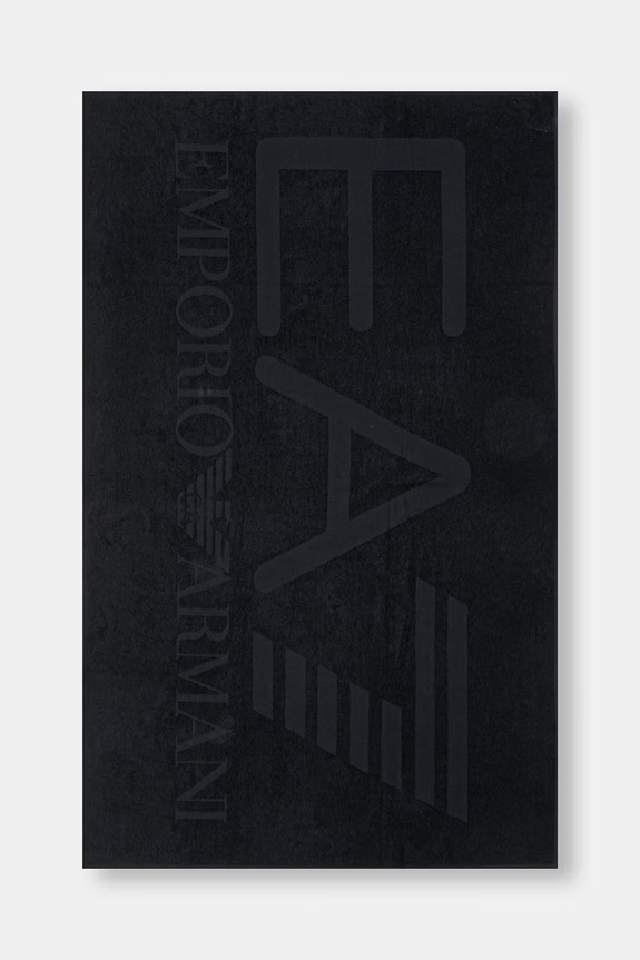 Bombažna brisača EA7 Emporio Armani črna AF21260.7X000678