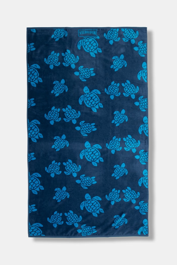 Vilebrequin prosop de plajă din bumbac SAND bleumarin SANE2436