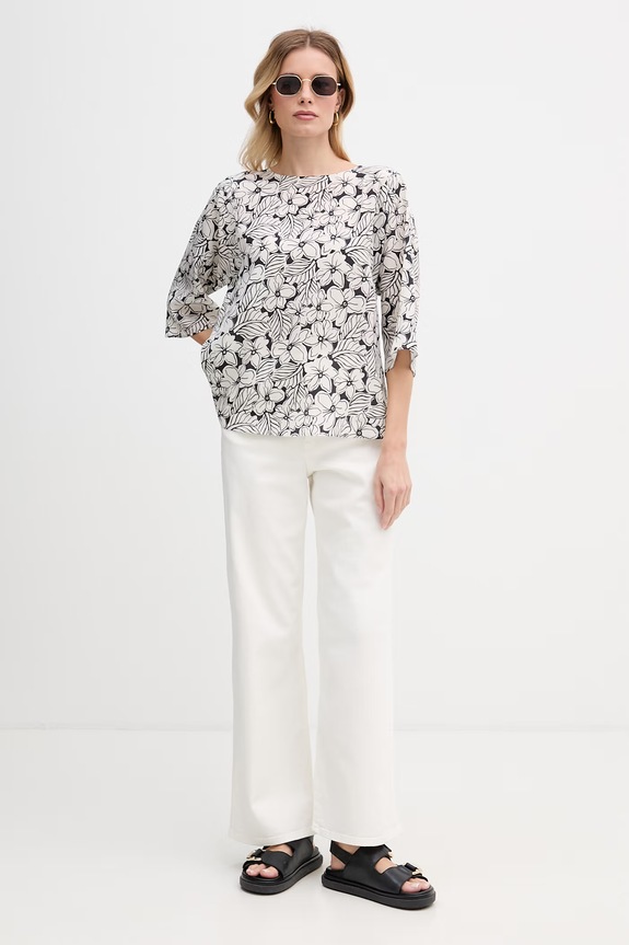 Weekend Max Mara bluzka damska jedwabna GINNICO 2615111142600 biały SS26