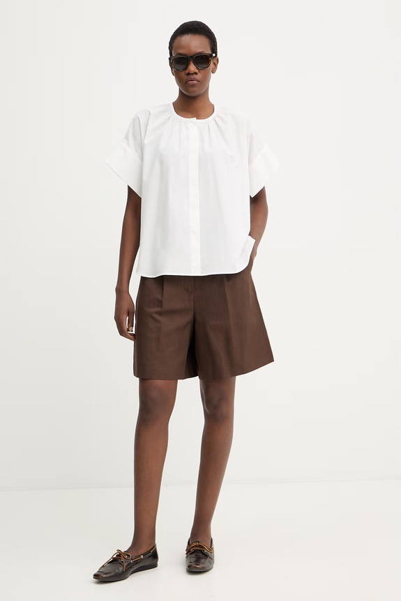 Weekend Max Mara koszula bawełniana EDUCATA 2615111172600 biały SS26