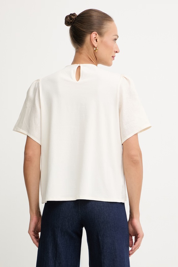 Odzież Weekend Max Mara bluzka damska lniana BACINO 2615941082600 beżowy