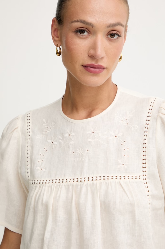 Weekend Max Mara bluzka damska lniana BACINO beżowy 2615941082600